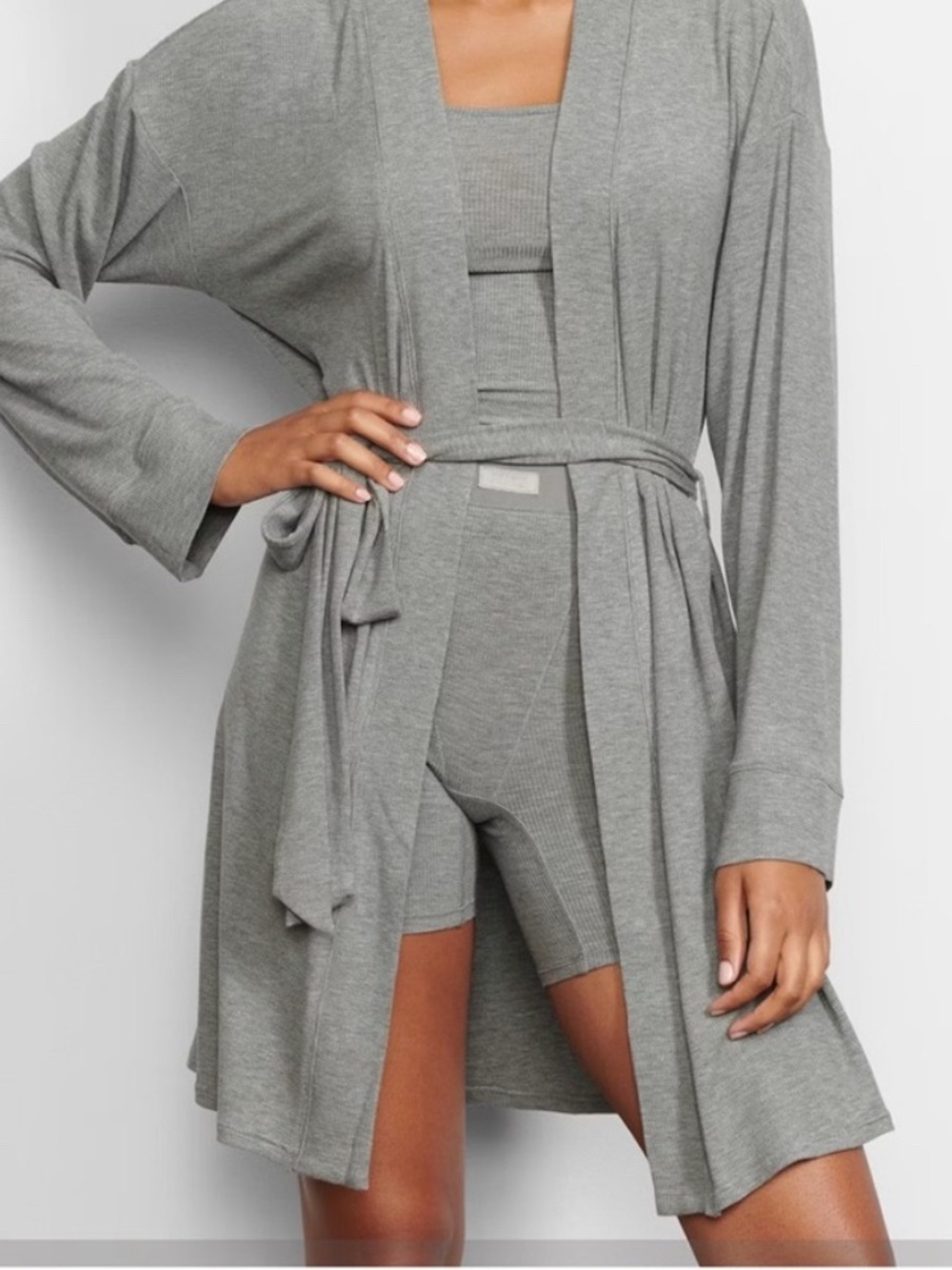 SKIMS Gray Rayon Lounge Robe Women Intimates XS